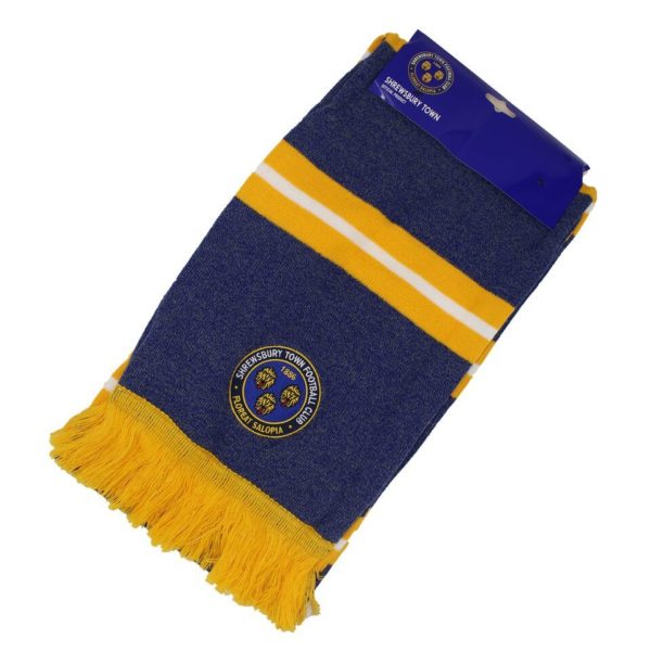Shrewsbury Town Supporters Royal Blue and Gold Traditional Bar Scarf